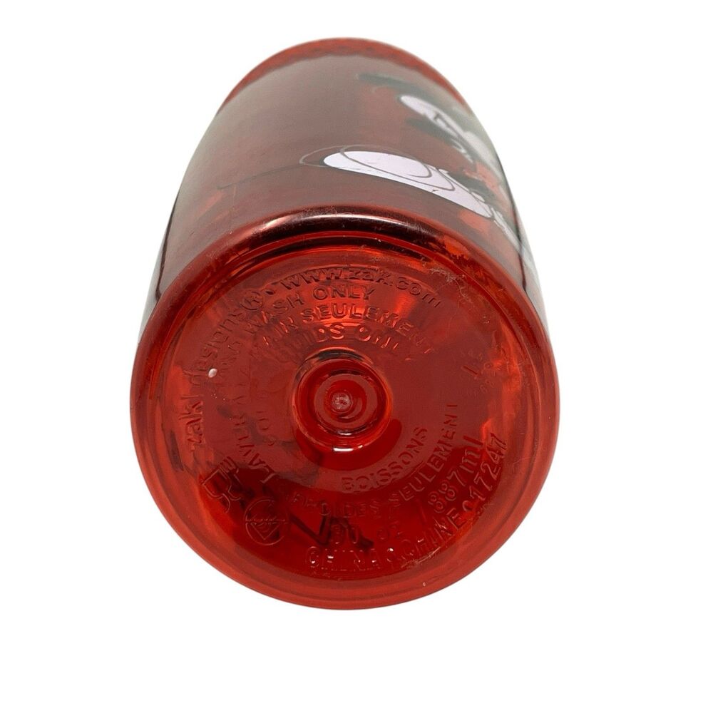 Water Bottle Mickey Mouse Red Plastic Flip Top Disney Cup - Picture 6 of 9
